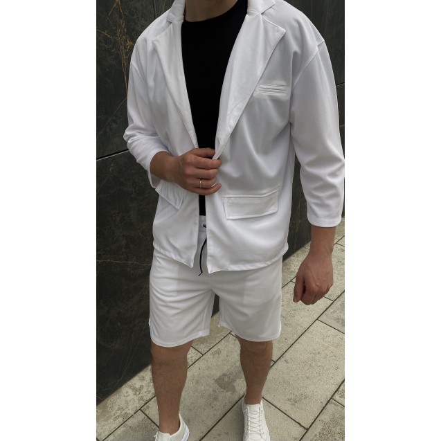 Костюм белый (Пиджак+шорты) OSSY